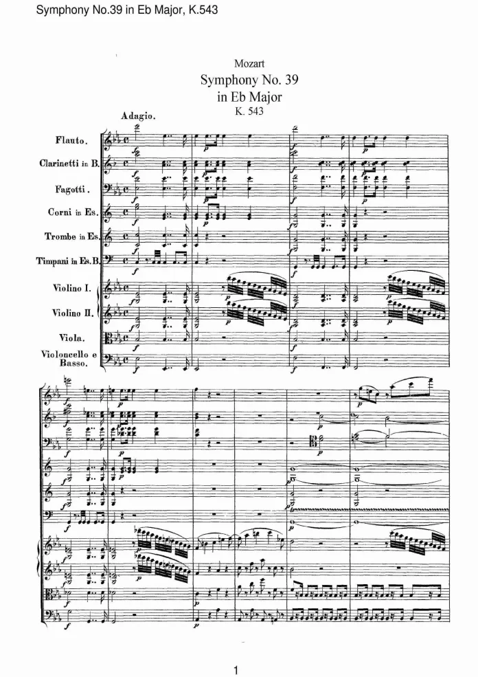 Symphony No. 39 In E♭ Major, K.543 Của Mozart